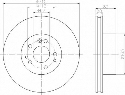HELLA PAGID 8dd355102701 -  Тормозной диск